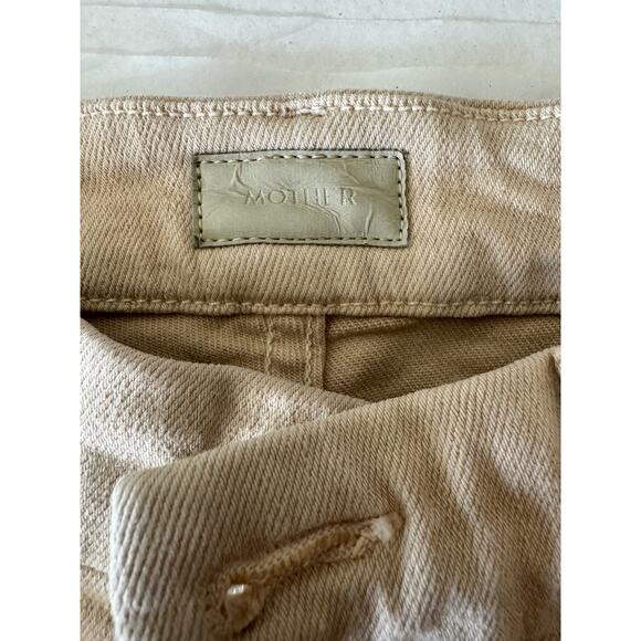 MOTHER High Waisted Looker Ankle Fray Wash: Khaki Size 27 - Picture 8 of 10